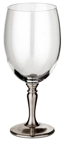 Bicchiera acqua, grigio, Metallo (Peltro) e cristallo senza piombo, cm h 22 x cl 70