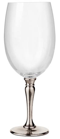 Verre à vin, gris, étain et Cristal sans plomb, cm h 22 x cl 70