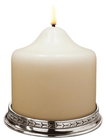 Porta candela, grigio, Metallo (Peltro), cm int. Ø 10