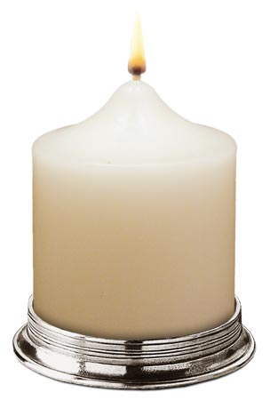 Круглая подставка для свечи, серый, олова, cm int. Ø 7,5