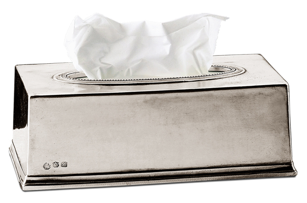 Rectangular tissue box, grey, Pewter, cm 26x14xh9