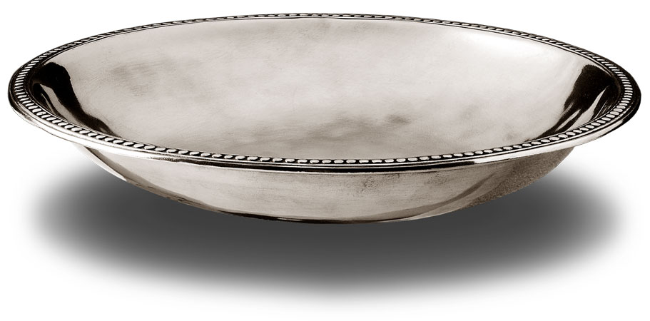 Beaded rim bowl, grey, Pewter, cm Ø37,5