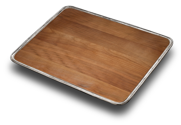 Cheese tray, grey and red, Pewter and Wood, cm 45 x 35,5