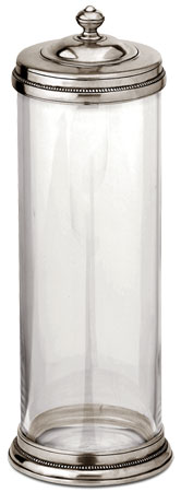 Jar, grey, Pewter and Glass, cm Ø12xh34,5 lt 2