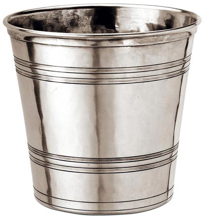 Secchio da bagno, grigio, Metallo (Peltro), cm Ø24,5xh23