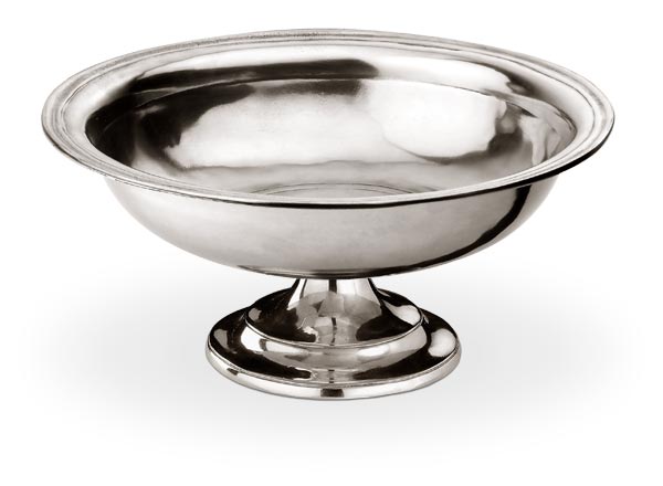 Footed bowl, grey, Pewter, cm Ø29xh14