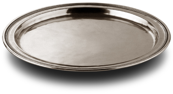 Tray, grey, Pewter, cm Ø 28