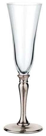 Bicchiere champagne, grigio, Metallo (Peltro) e cristallo senza piombo, cm h 23,5 x cl 17