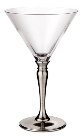 Martini cocktailglass, grå, Tinn og blyfri krystall glass, cm h 18 x cl 21