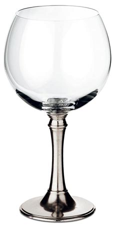 Verre dégustation, gris, étain et Cristal sans plomb, cm h 20 x cl 50