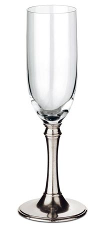 Champagneglass, grå, Tinn og blyfri krystall glass, cm h 23 x cl 19