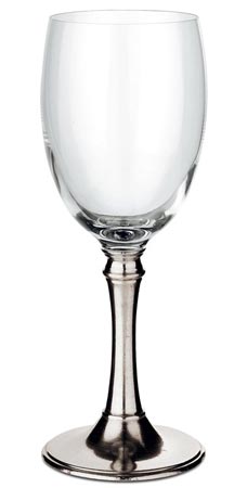 Verre à vin rouge, gris, étain et Cristal sans plomb, cm h 21 x cl 30