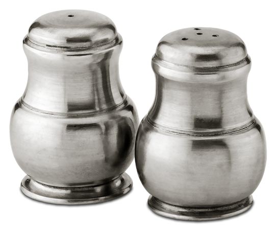 Salz- und Pfefferstreuer-Set, Grau, Zinn, cm h 5.5