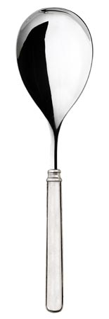 Wide serving spoon, grey, Pewter and Stainless steel, cm 28