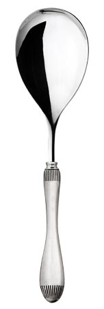 Wide serving spoon, grey, Pewter and Stainless steel, cm 29