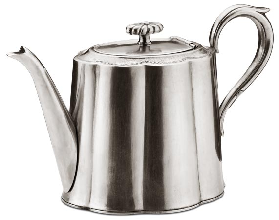 Tea-pot, grey, Pewter, cm h 13 x lt 1,2