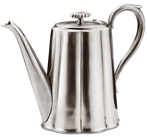 Cafetière, gris, étain, cm h 18 x lt 1,3