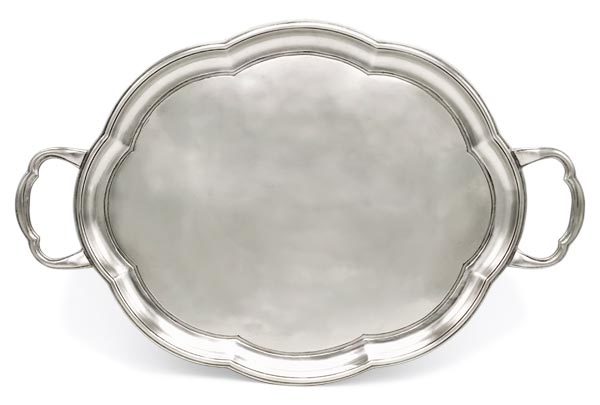 Tray with handles, gri, Cositor, cm 34,5 x 27,5