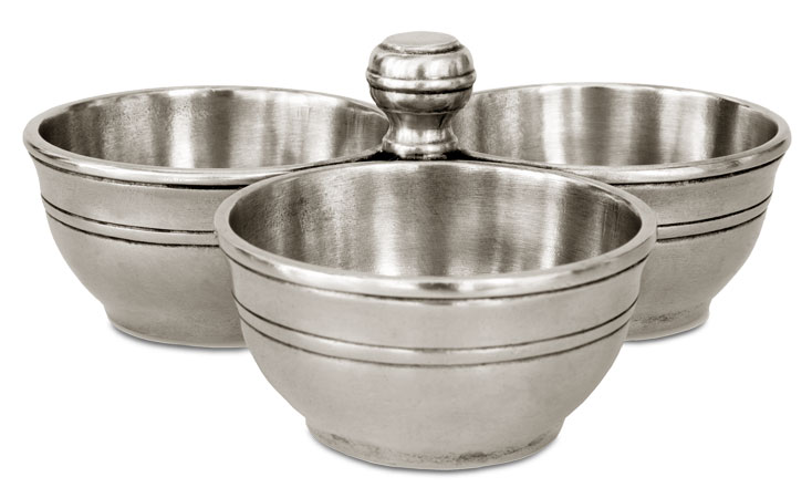 Porte condiments, gris, étain, cm 15 x h 6
