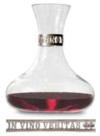 Decanter, grigio, Metallo (Peltro) e cristallo senza piombo, cm h 24  lt. 2,475