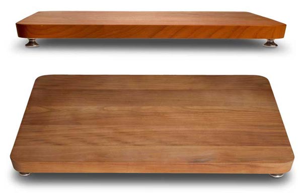 Cherry cutting board, gri și roșu, Cositor și Lemn, cm 42 x 33 x h 2,1