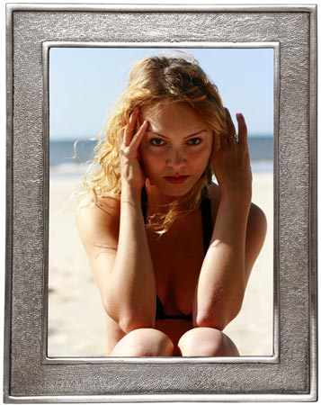 Fotorahmen 13x18, Grau, Zinn und Glas, cm 17,5x22 - photo format 13x18