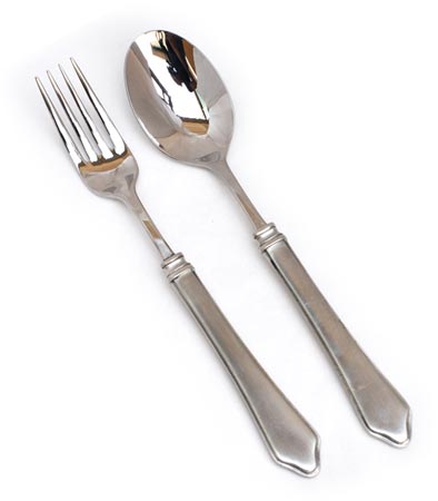 Set couvert salade, gris, étain et Acier inoxydable, cm 26