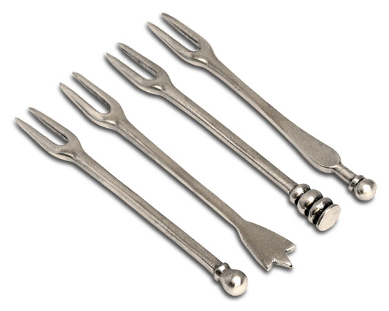 Hovedrett gaffel (4 pcs), grå, Tinn, cm 11,5