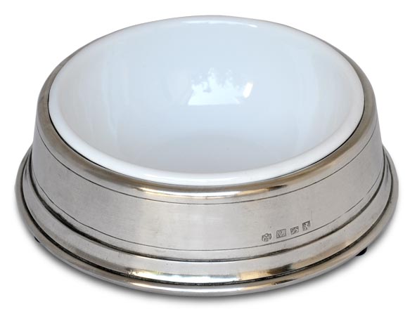 Pet bowl, grey, Pewter and Stainless steel, cm Ø 15 x h 5 (ins Ø 12)