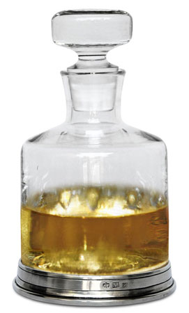 Whisky decantor, gri, Cositor și Cristal, cm h 21 l 1