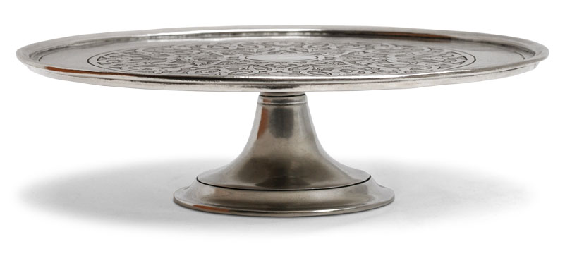 Footed cake plate, grey, Pewter, cm 30 x 8,5