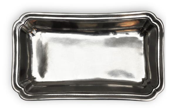 Rectangular bowl, grey, Pewter, cm 31 x 18 x h 3,5