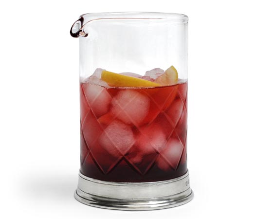 Bicchiere cocktail - mixing glass, grigio, Metallo (Peltro) e cristallo senza piombo, cm Ø 9 x h 15,5 cl 70