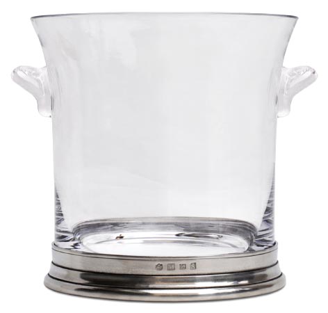 Ice bucket, grey, Pewter and lead-free Crystal glass, cm 18,5xh19 cl 260