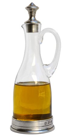 Essig Ölflasche  mit henkel, Grau, Zinn und Bleifreies Kristallglas, cm Ø 7,1xh20  cl 21