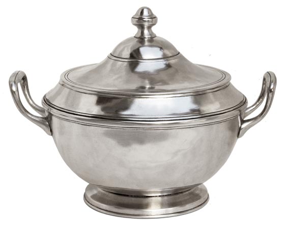 Tureen, gri, Cositor, cm 22 x 22