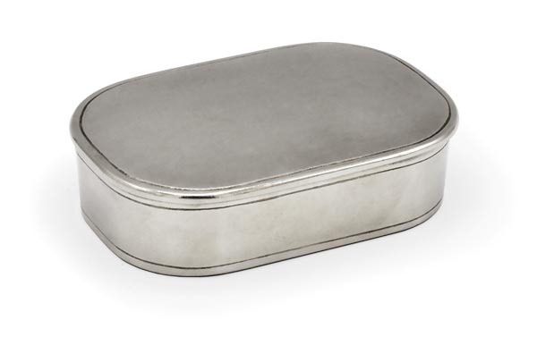 Lidded box, grey, Pewter, cm 9,5 x 6,5