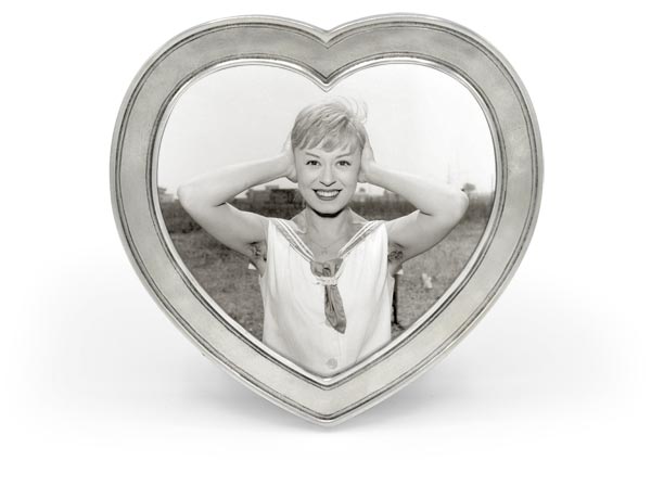 Heart frame, grey, Pewter and Glass, cm 16 x 16