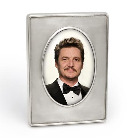 フォトフレーム, グレー, ピューター および ガラス, cm 11.5x15.5 (oval 7.5x10.5)