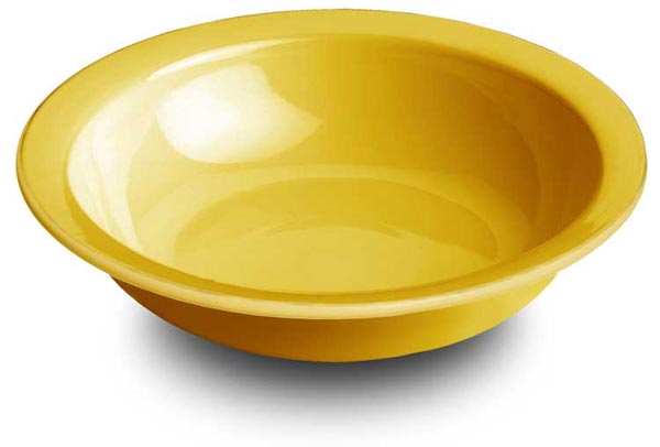 Obstschale Keramik - gelb, weiß, Keramik, cm Ø 35