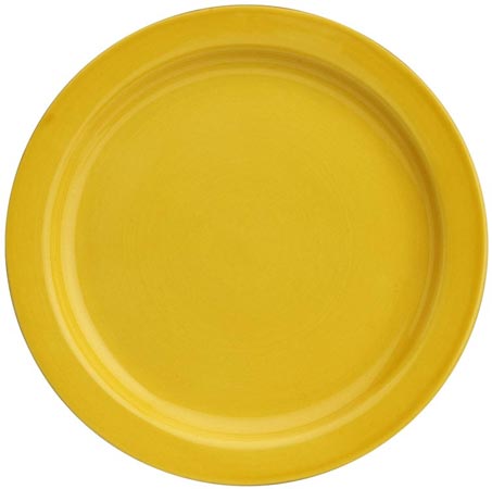 Πιάτο σαλάτας ή φρούτου--κίτρινο, λευκό, πηλός, cm Ø 19,2