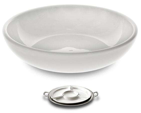 Castron de supa, alb, Ceramice, cm Ø 16,3 x h 4