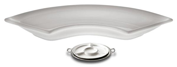 Round sectional platter, White, Ceramic, cm Ø 43