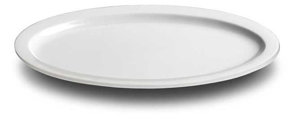 Oval serving platter, alb, Ceramice, cm 41,5 x 29
