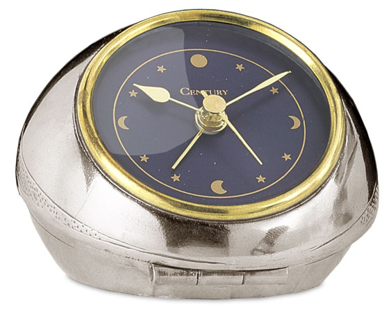 Table alarm clock, grey and blu, Pewter and Glass, cm 8,5x6