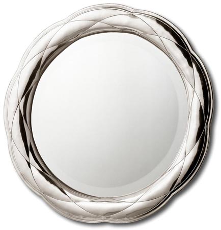 Wall mirror, grey, Pewter and Glass, cm Ø 60
