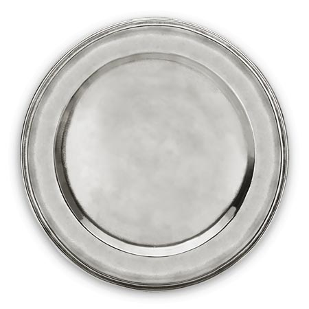 Piatto dessert, grigio, Metallo (Peltro), cm Ø 23