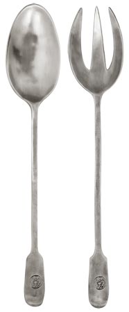 Set couvert salade, gris, étain, cm 34