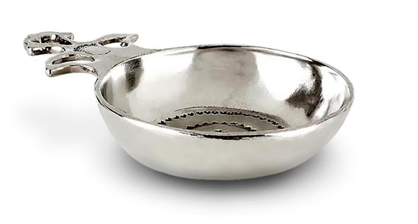 Bowl / Wine taster, grey, Pewter, cm Ø 9