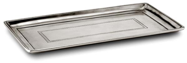 Vassoio, grigio, Metallo (Peltro), cm 33 x 18,5